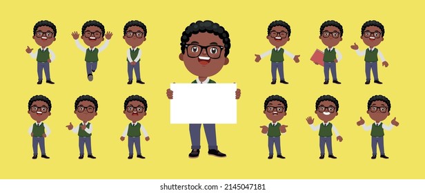 Set of people with different poses