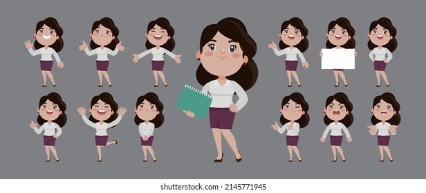Set of people with different poses