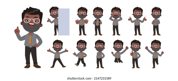 Set of people with different poses
