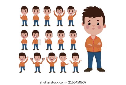 Set of people with different poses