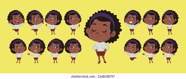 Set of people with different poses