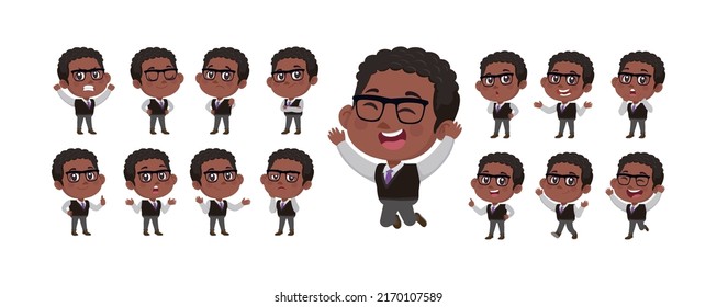 Conjunto de personas con diferentes poses