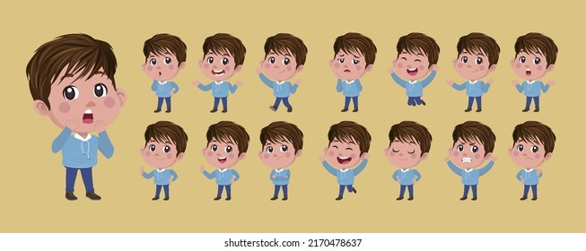 Set of people with different poses