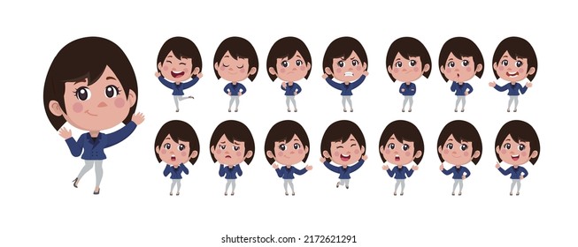 Conjunto de personas con diferentes poses