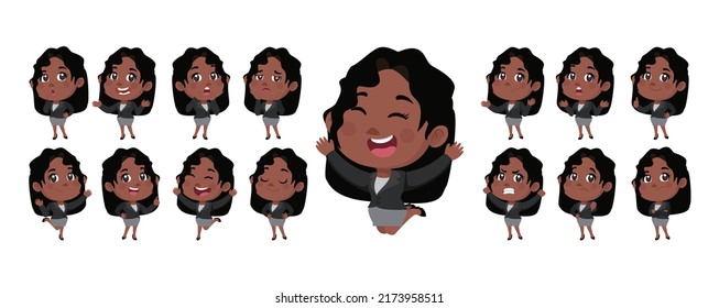 Set of people with different poses