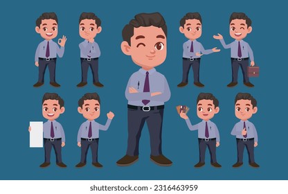 Set of people with different poses