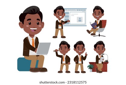Set of people with different poses