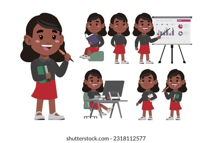 Conjunto de personas con diferentes poses
