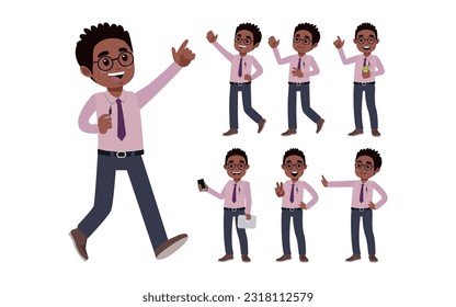 Set of people with different poses