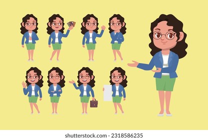 Set of people with different poses