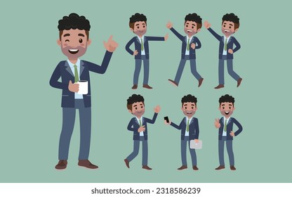 Set of people with different poses