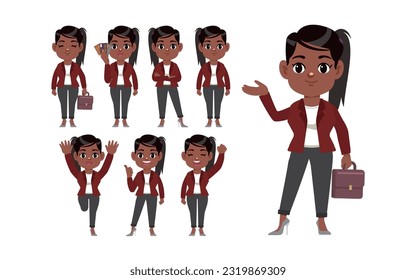 Set of people with different poses