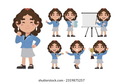 Set of people with different poses