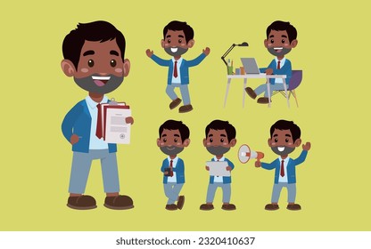 Set of people with different poses