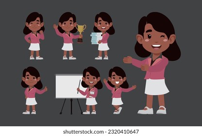 Set of people with different poses