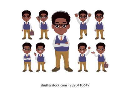 Set of people with different poses