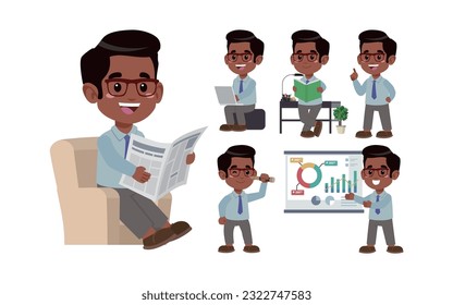 Set of people with different poses