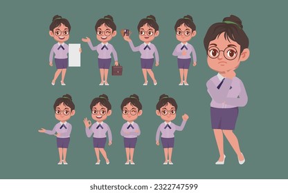 Set of people with different poses