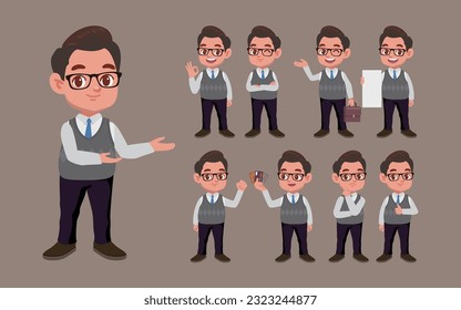 Set of people with different poses