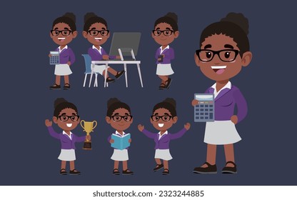 Set of people with different poses