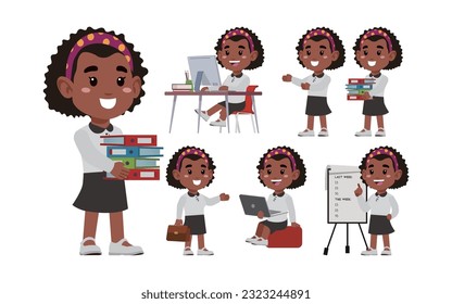 Set of people with different poses