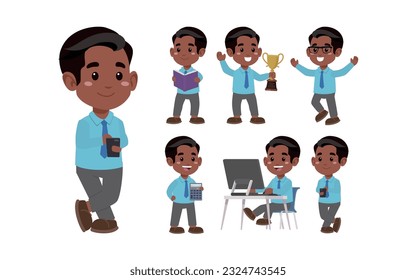 Set of people with different poses