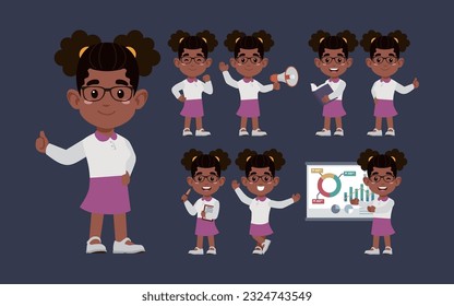 Set of people with different poses