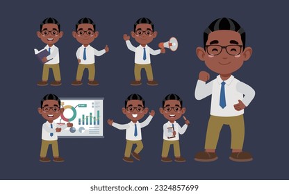 Set of people with different poses