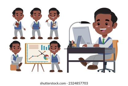 Set of people with different poses