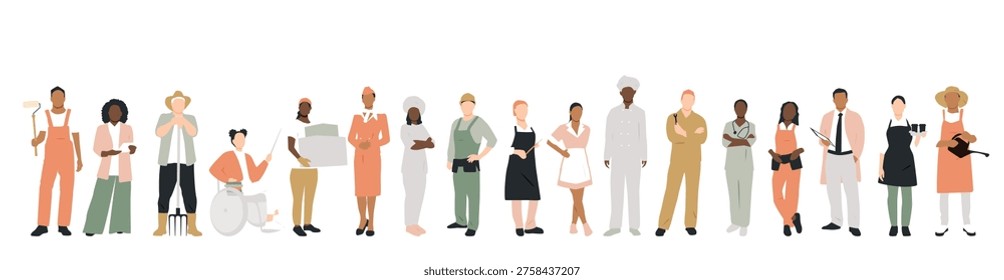 Set of people of different professions.