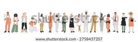 Set of people of different professions.