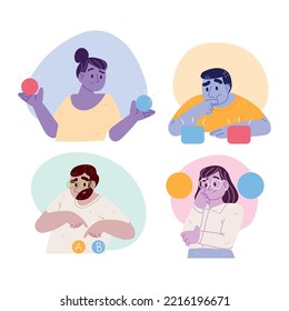 set people and difficult choice, concept