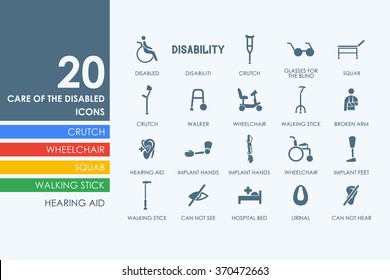 Set of people with disabilities icons