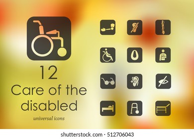 Set of people with disabilities icons