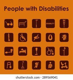 It is a set of people with disabilities simple web icons