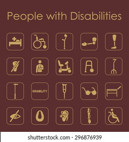 It is a set of people with disabilities simple web icons