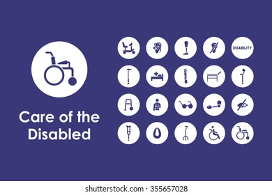 It is a set of people with disabilities simple web icons