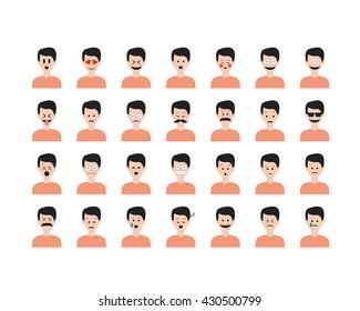 Set People Emoticon Vector Isolated On Stock Vector (Royalty Free ...