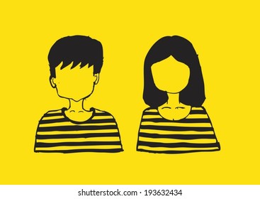 set of people face icons 