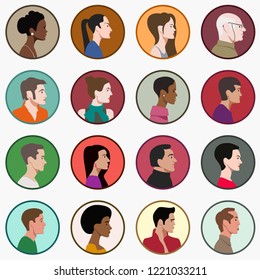  set of people faces in profile