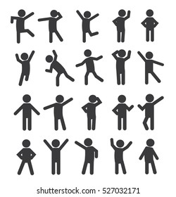 Set Active Human Pictograms Illustrated On Stock Vector (Royalty Free ...