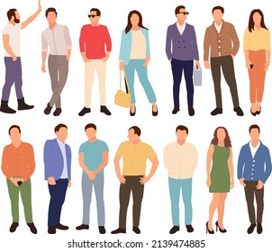 set people flat design, isolated, vector