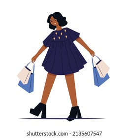 Set of people with food concepts, eat, eco bag, flowers,plant and grocery. Happy people have shopping. Flat vector illustrations isolated on white