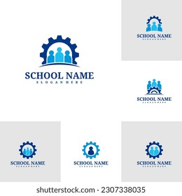 Plantilla del logotipo de People Gear, vector de diseño del logotipo de Creative People, conceptos del logotipo de Gear