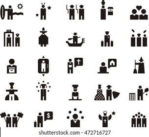 set of PEOPLE  glyph icons