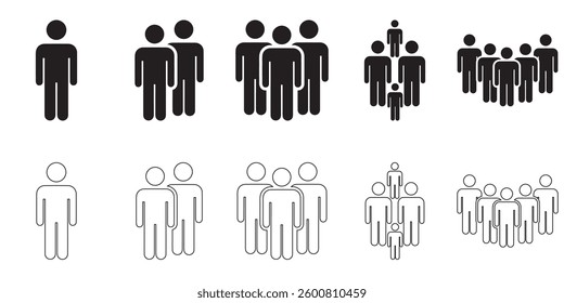 Set of People group icon set. Team people. User profile symbol. Group of people or group of users collection Vector illustration 