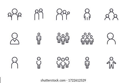 Set of People, Group, Team vector icon illustration