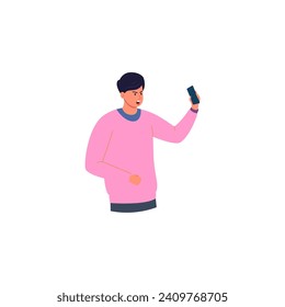 set of people holding electronic devices in pink clothes smartphone