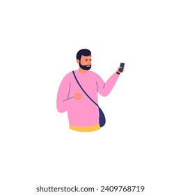 grupo de personas con dispositivos electrónicos en smartphone con ropa rosa