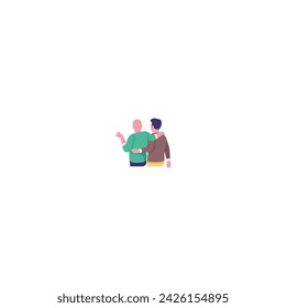 set of people hugging with cancer day set